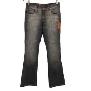 Fried Denim Women's Jeans Size 5/6 Embroidered Sequin Bootcut Charcoal Wash NWOT
